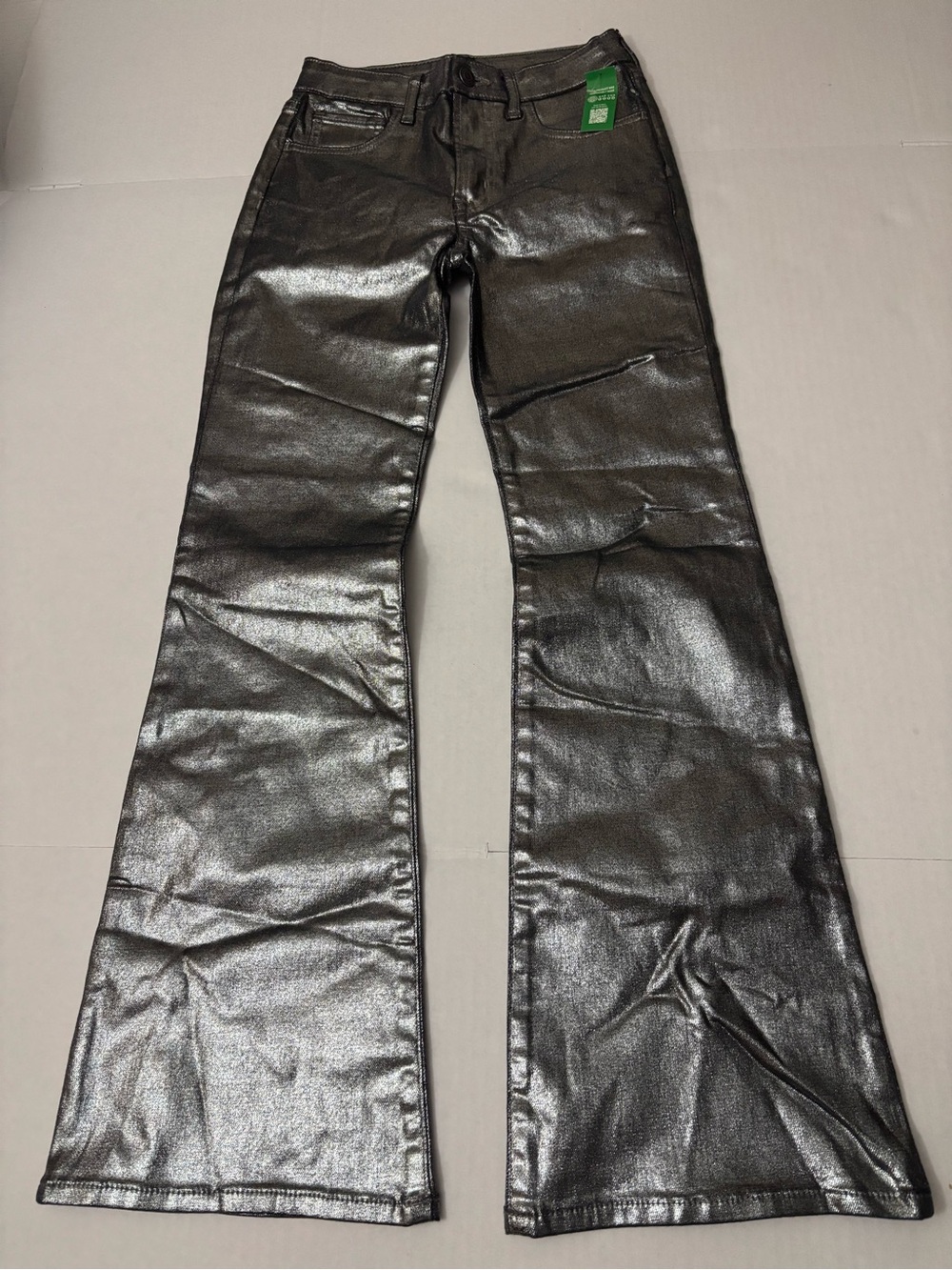 GAP Kids High Rise Metallic '70s Flare Jeans Size 14 Slim inseam 28.5”